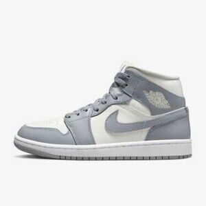 Nike Air Jordan 1 Mid Women’s Size 8-5 Gray/White Sneakers Athletic Shoes